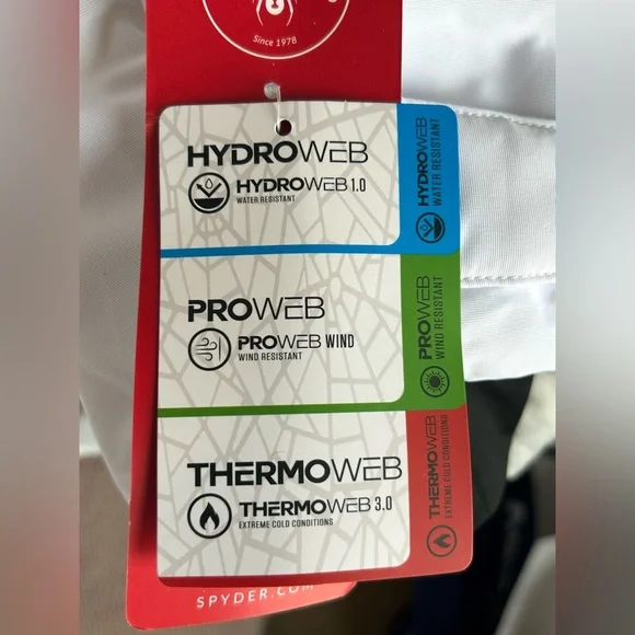 Spyder Women's White and Black long puffer jacket - Picture 10 of 16